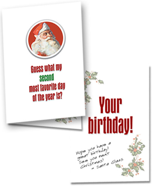 Birthday Card From Santa